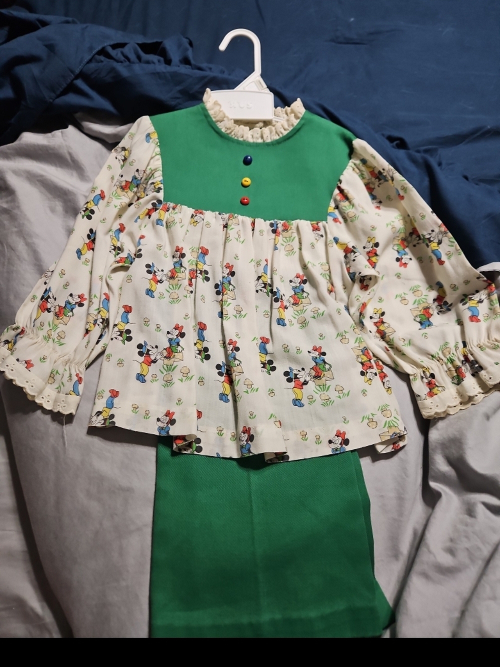 Mickey And Minnie Handmade Top And Sz 6 Vintage Pants
